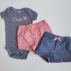 Cute Pink and Blue Shorts Set